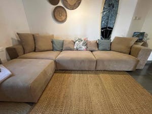 Modular Washable Oversized 3-Seater L-Shaped Sectional in Brown