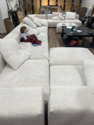 Modular Washable Oversized End Chair - Right in Beige