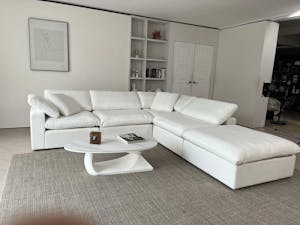 Modular Washable Cloud End Chair - Left in White