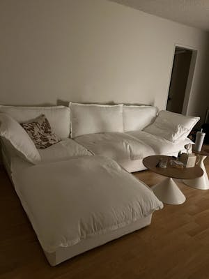 Modular Washable 3-Seater L-Shaped Sectional in White