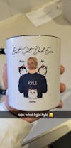 Dad Carrying Fluffy Cats On Shoulder Best Cat Dad Ever Personalized Mug