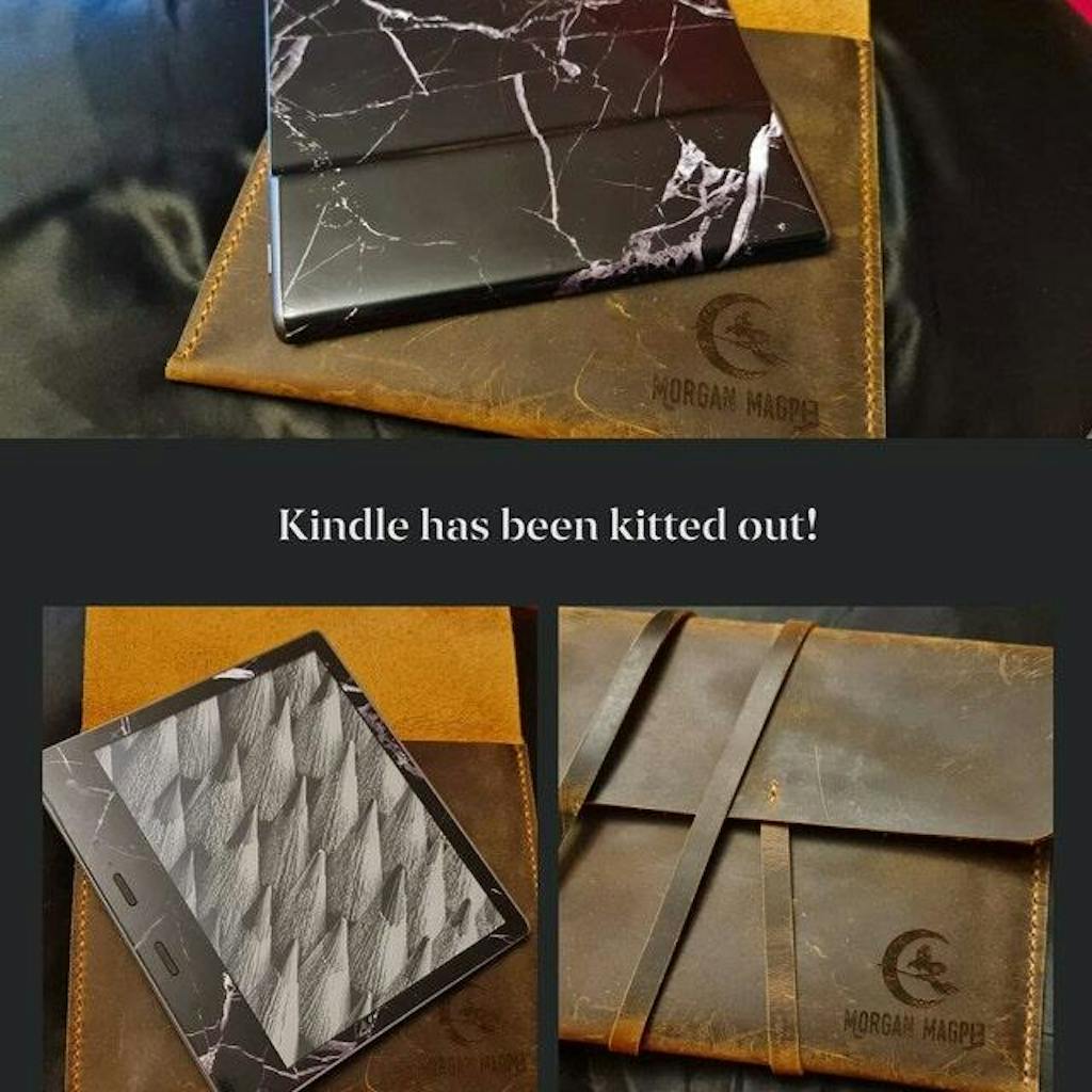 Personalized leather kindle oasis 2 case sleeve pouch DMleather