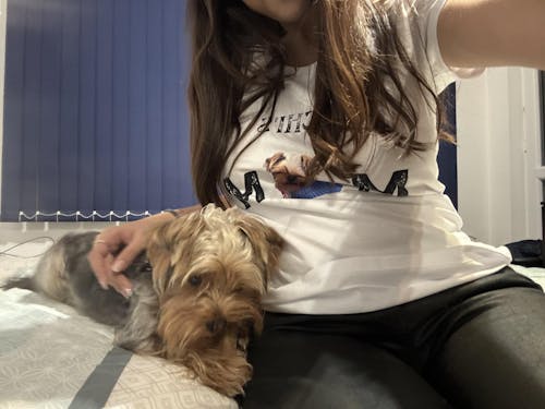 Дамска персонализирана тениска с лика и името на вашия любимец