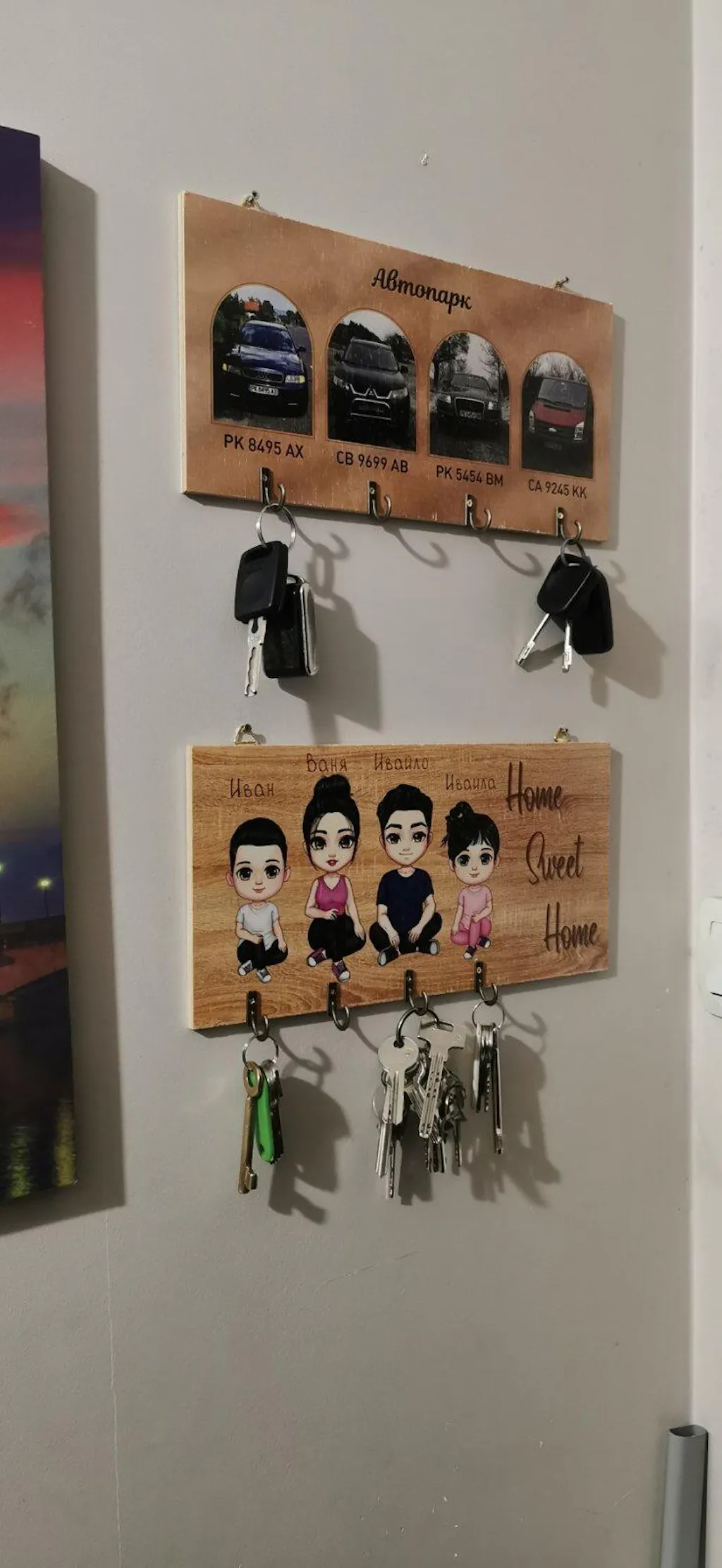 Закачалка за ключове - 2 възрастни и 2 деца