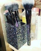 Docolor makeup brushes 8 Pieces Sparkle Brush Set With Holder (Black) best  makeup brushes synthetic hair makeup brushes professional makeup brushes