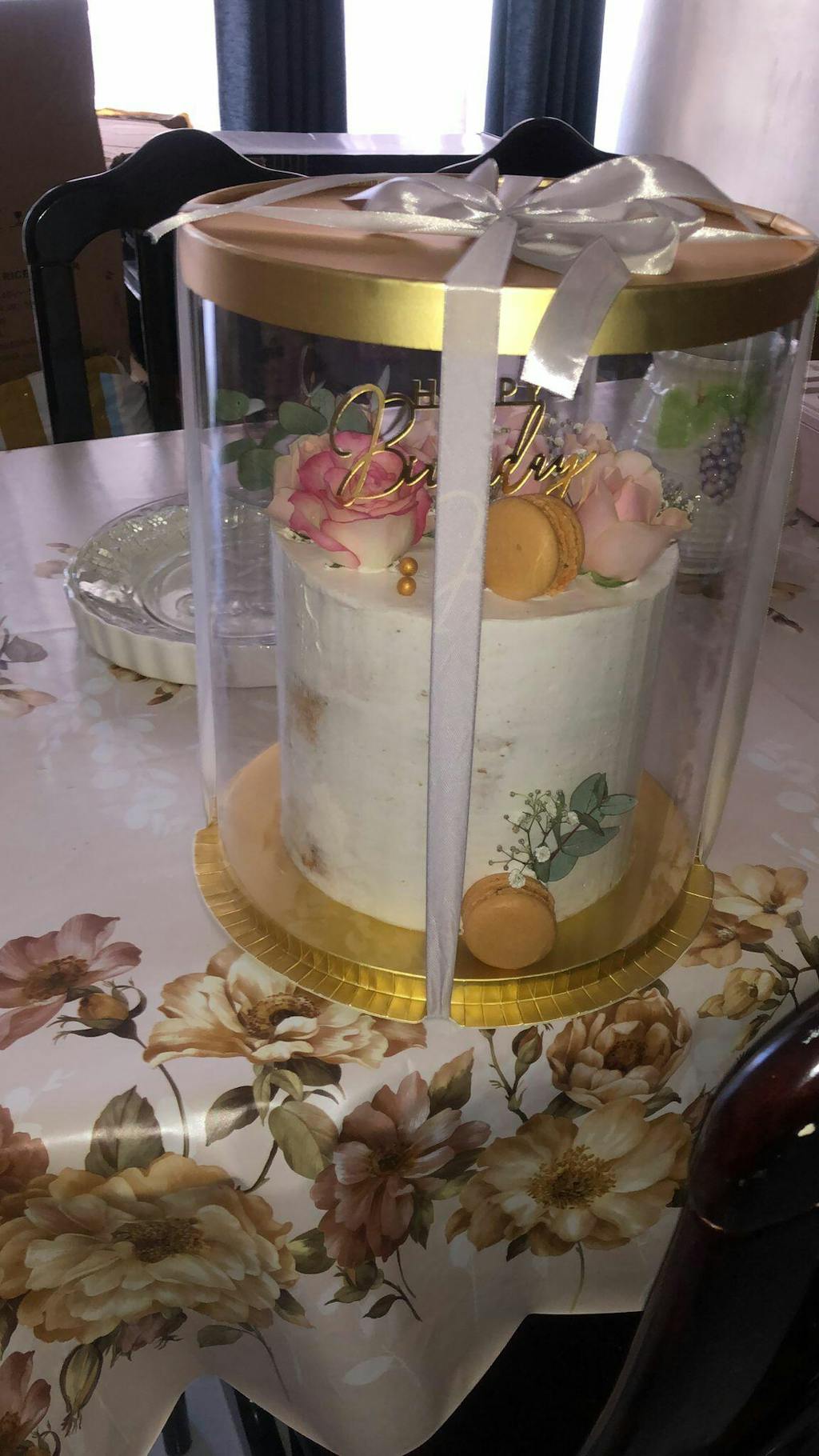 Rustic Birthday Cake with Macarons Cake delivery Mauritius