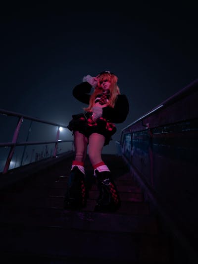 DokiDoki-R Anime Cosplay Rock Band Costume Black Red MengYaXiang Studio