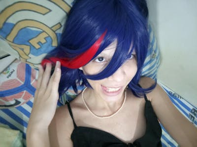 【Ready For Ship】DokiDoki Anime KILL la KILL Cosplay Matoi Ryuuko Wig Short Straight Dark Blue Hair