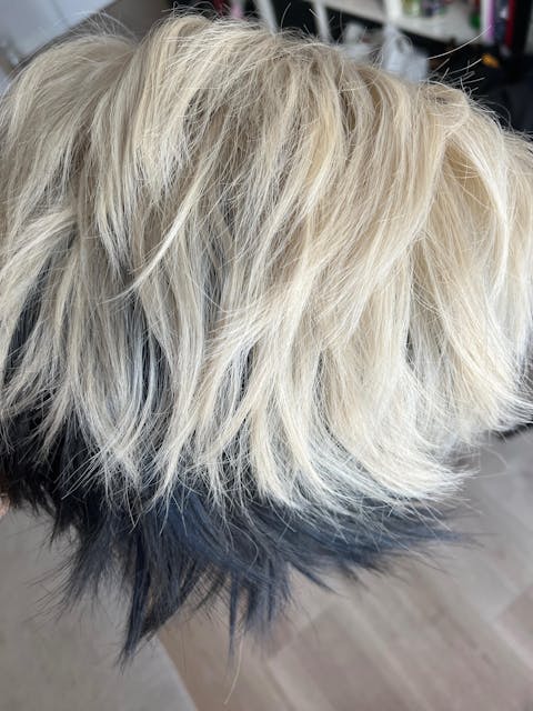 【Teased Top Ver. Wig Ready For Ship】DokiDoki Anime GACHIAKUTA Cosplay Zanka Nijiku Wig / Mask Short Dark Brown Black Hair Mullet