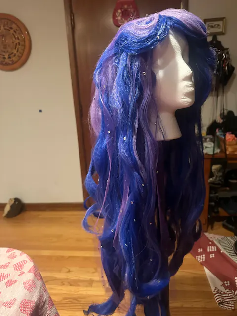 【Ready For Ship】DokiDoki Anime Cosplay Wig Long Curly Lilac Bluish Purple Hair