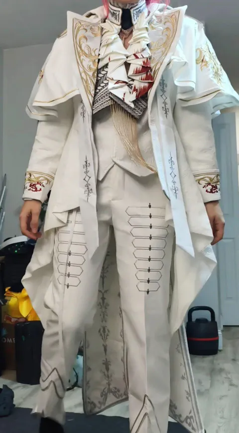 【Ready For Ship】【Front Lace】DokiDoki Game Love and Deepspace Cosplay Sylus Wig Long Curly Silver Hair Silverwing Fiend