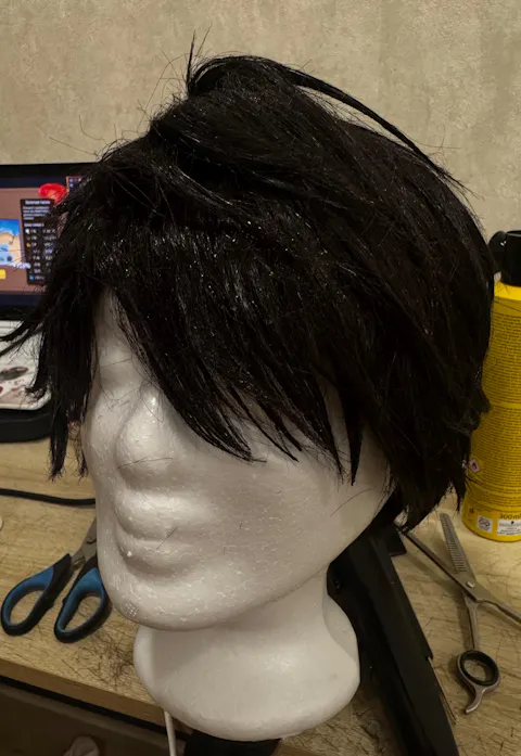 【Ready For Ship】DokiDoki Game Love And Deepspace Cosplay Caleb Wig / Necklace / Bracelet Short Straight Black Brown Hair Mullet Cosmic Horizon Wolf Cut