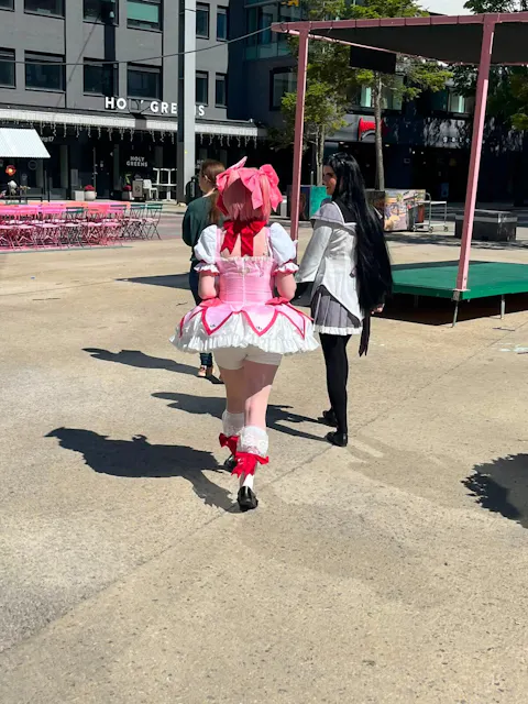 【Size S-2XL】DokiDoki-SR Anime Cosplay Costume Pink Battle Dress Cute