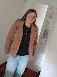 Veste Julie Beige - Bouclettes Boutons dorés