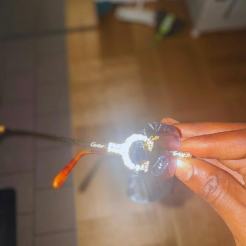 Iced Out C Wires - Diamond Cut Light Blue Lens