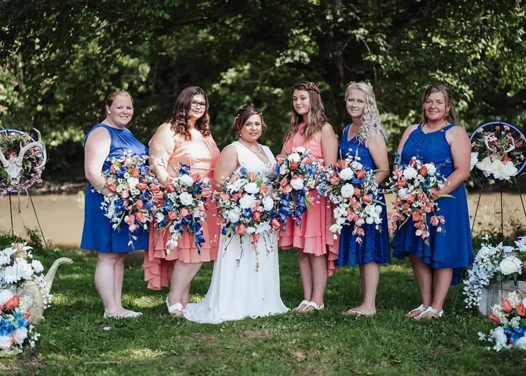 Royal Blue Country Short Rustic Bridesmaid Dresses with Cowboy Boots
