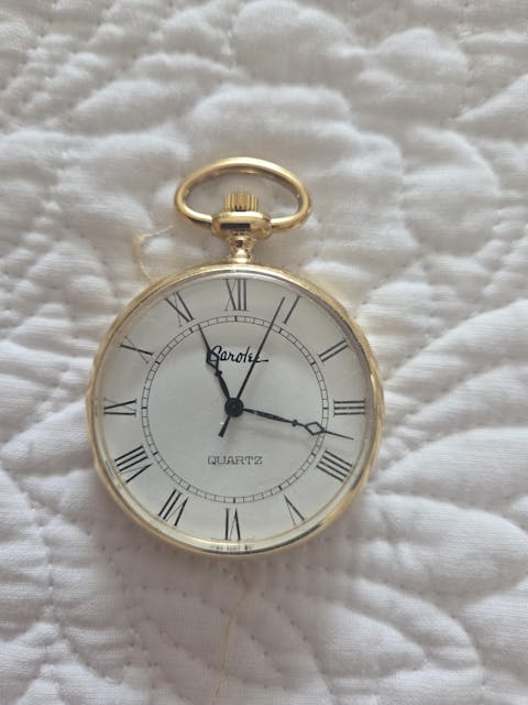 Reloj De Bolsillo Carolee Cuarzo Años 90 Dorado Clásico