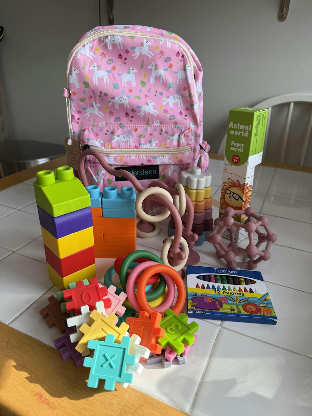 1 Year Old Kid Toy Set + Backpack