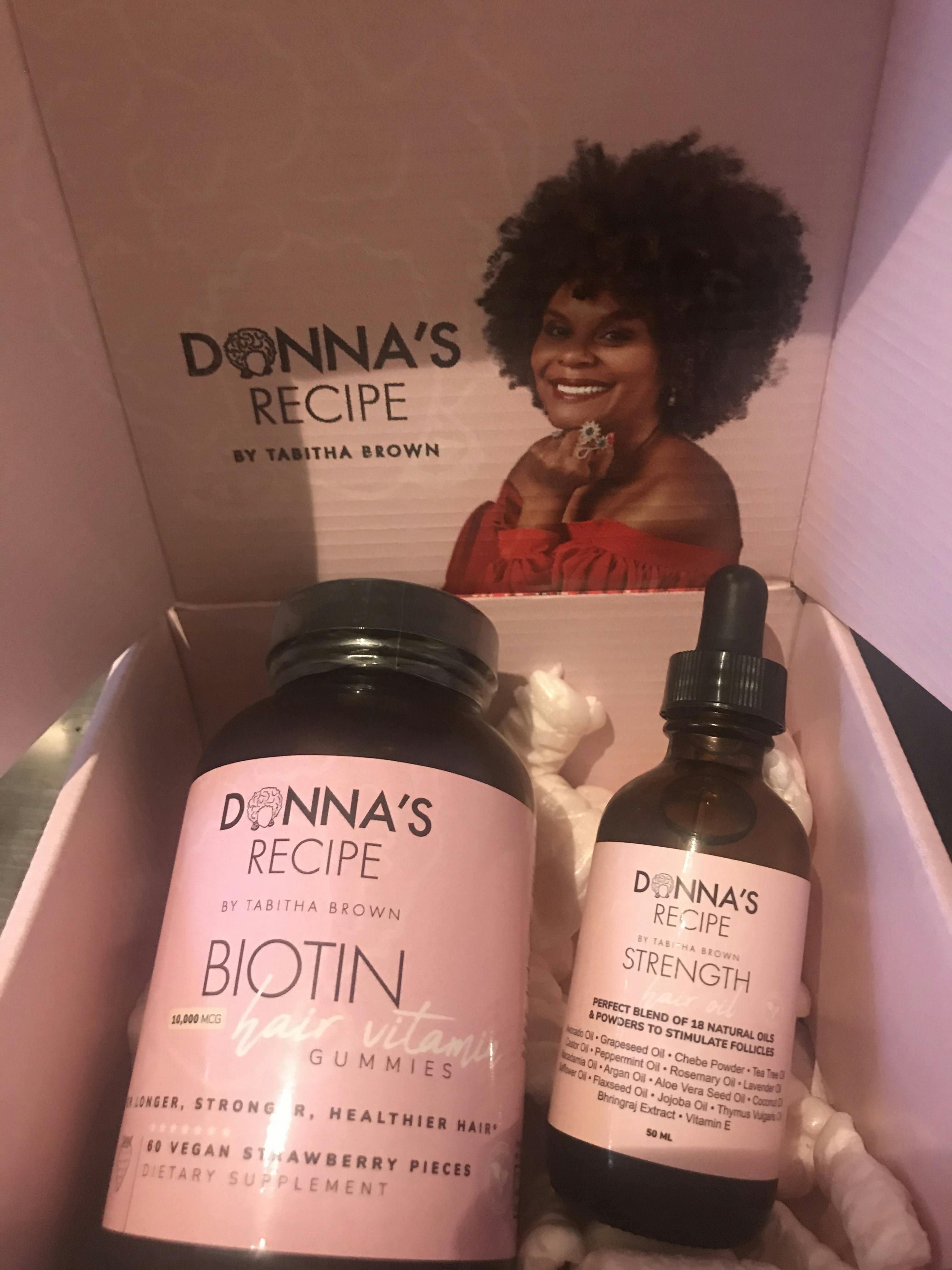 Donna's Recipe Set (Vegan Biotin Hair Vitamins & Strength Hair Oil)