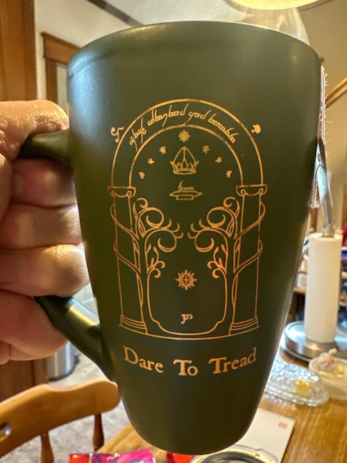Craft Your Own LOTR-Inspired Hero Mug: Handmade and Customizable.