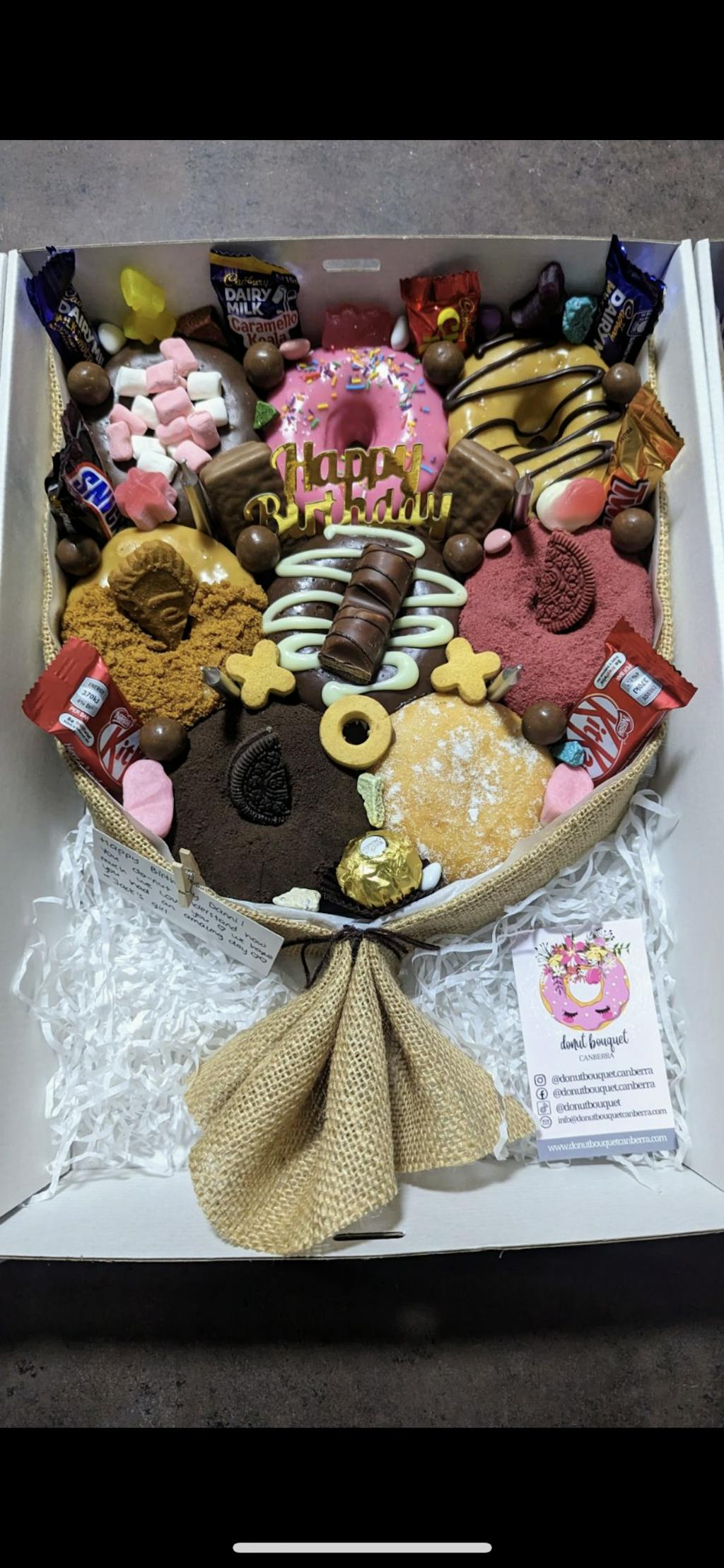 Happy Birthday Donut Box Donut Delivery Canberra Donut Box Gift