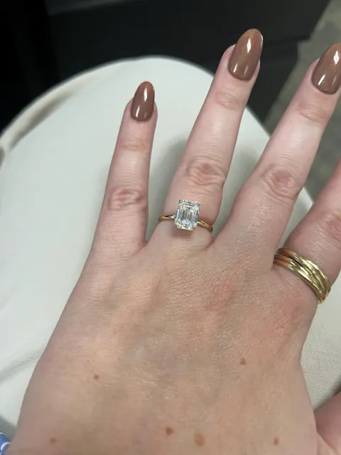 1.0CT Emerald Cut Solitaire Lab Grown Diamond Engagement Ring For Women