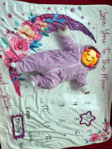 The Moon Baby Milestone Blanket – Personalized Photo Prop & Gift