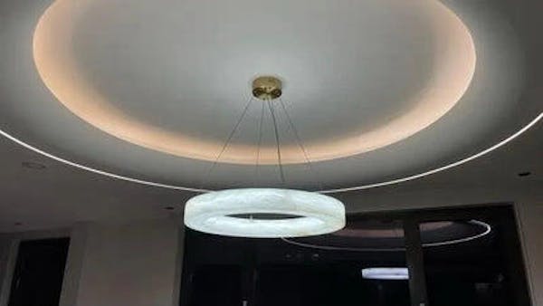 Alabaster Round Modern Pendant