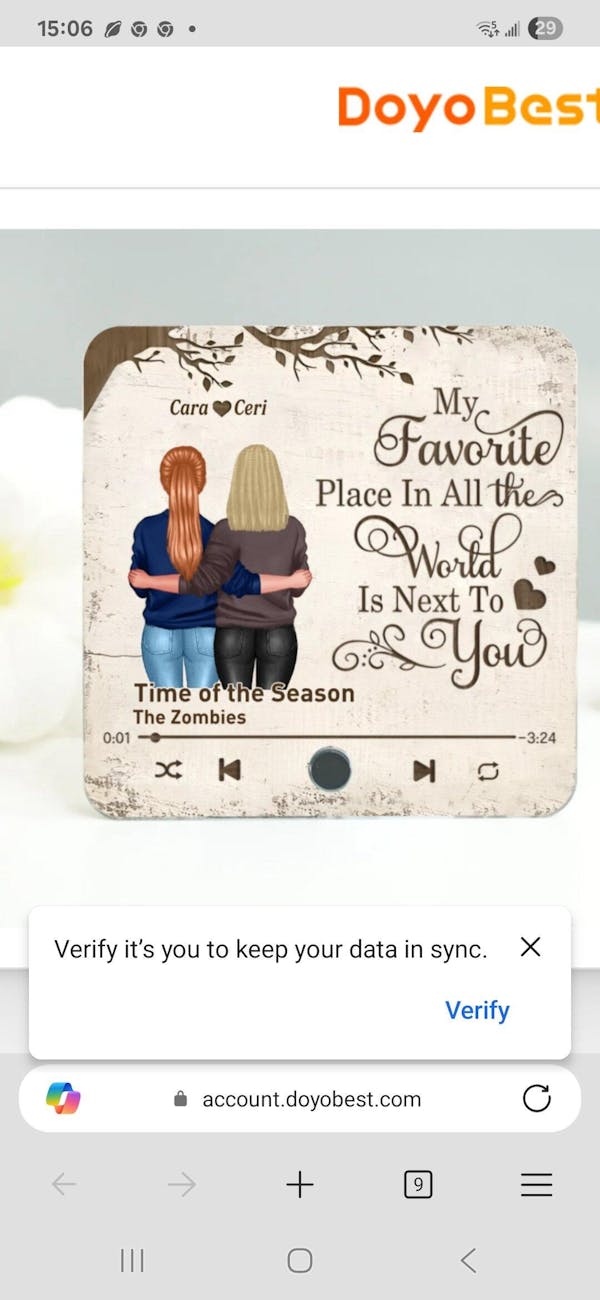 Personalized "My Favorite Place" Acrylic Music Magnet – Custom Gift for Couples