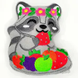 ITH Cottagecore Fruit Raccoon Charm Embroidery Pattern