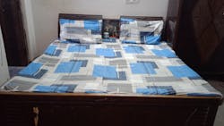 Geometric Print Blue 120 TC 100% Pure Cotton Bedsheet