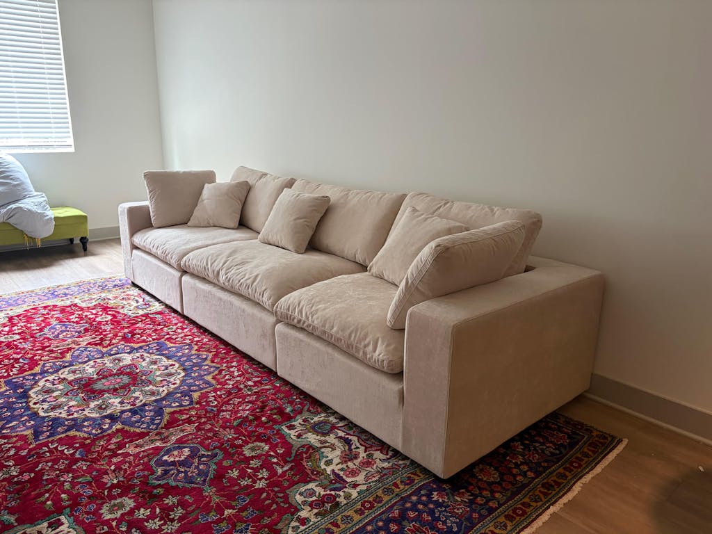 Snuggle Beige Down Filled Cloud Couch