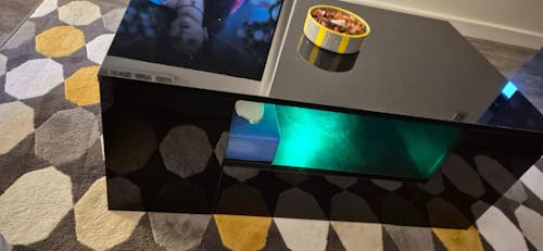 High Gloss Coffee Table with Storage Drawers & LED Lights