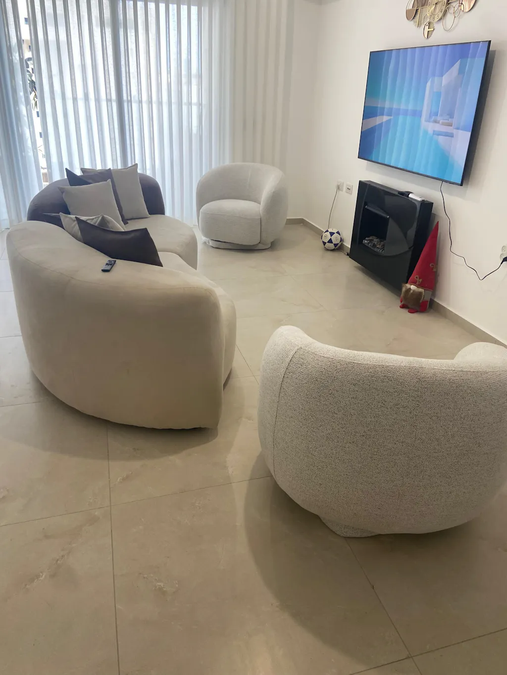 זוג כורסאות מסתובבות מעוצבות לסלון דגם Cloudy Duo