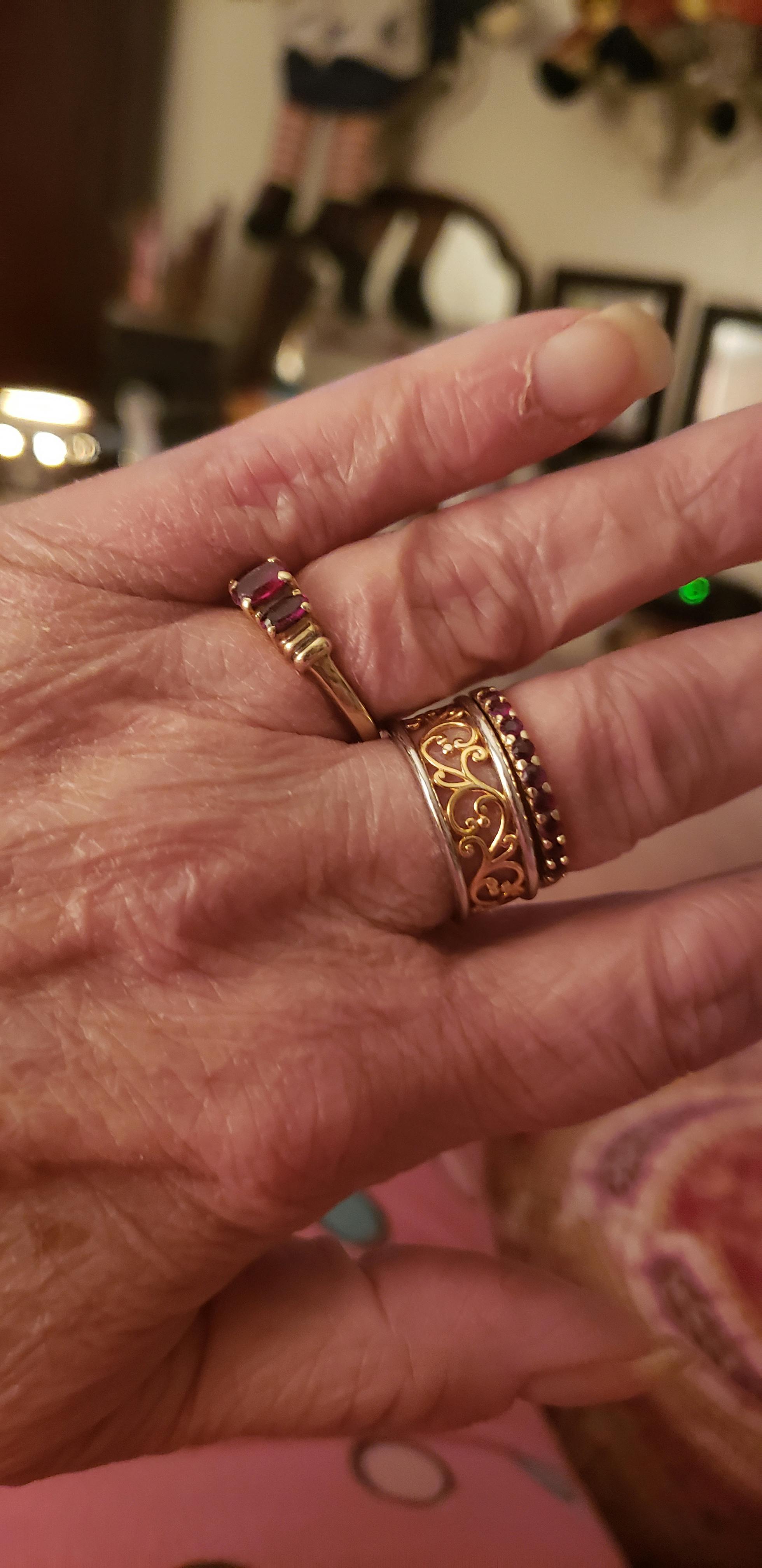 Sterling Silver Two Tone Yellow Gold Plated Vines Band Ring