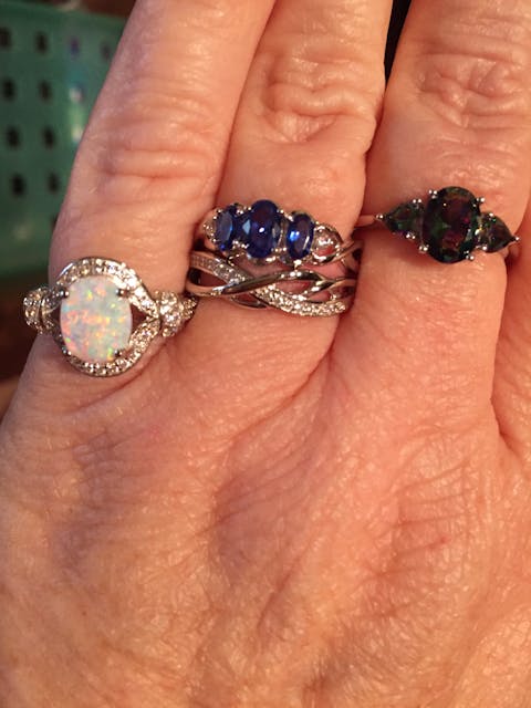 Sterling Silver Rainbow CZ Ring