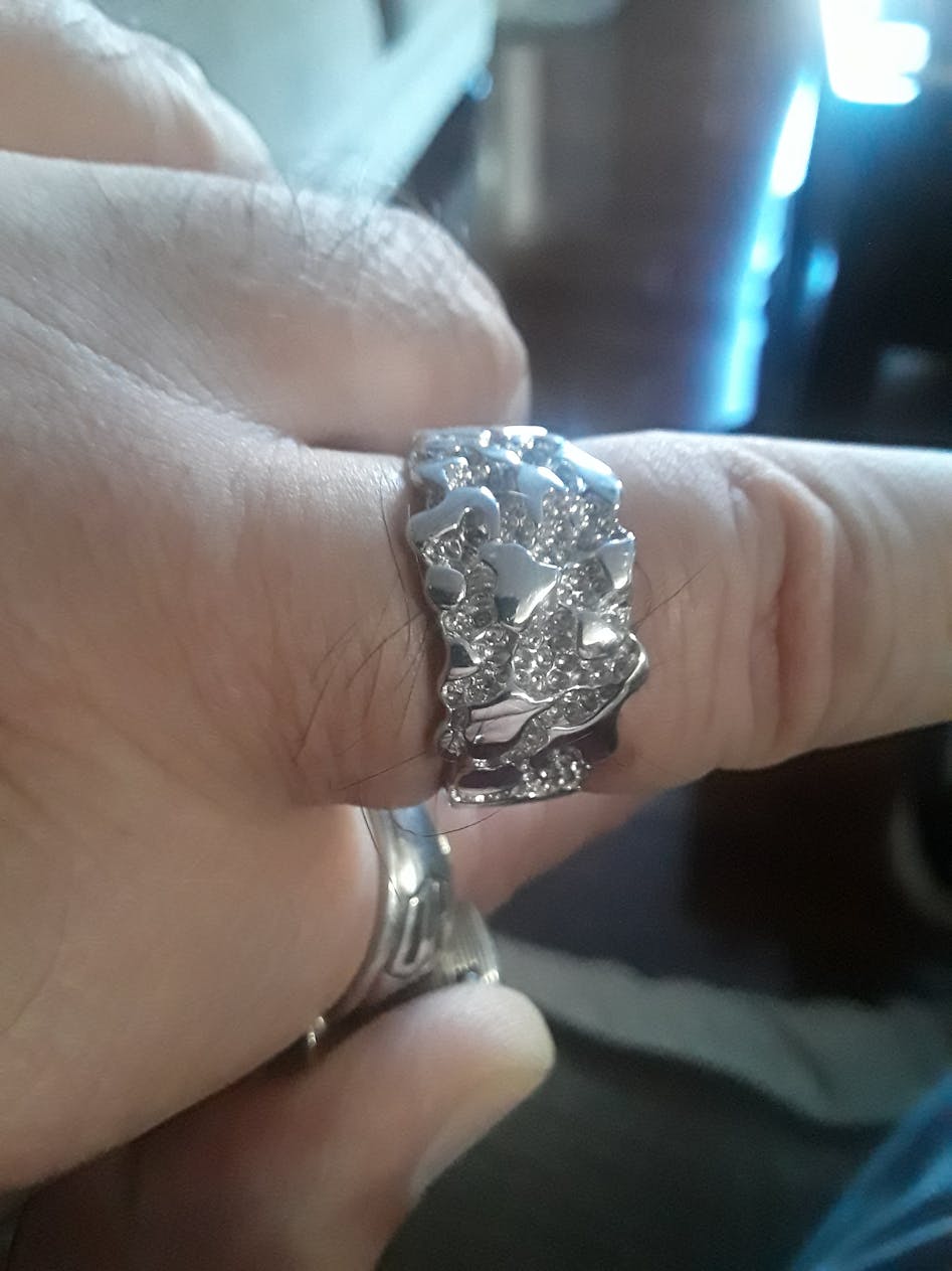 Sterling Silver Mens Nugget Pinky Ring Sterling Silver Men's