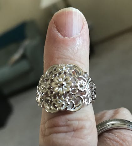Sterling Silver Intricate Flowers Ring for Sale