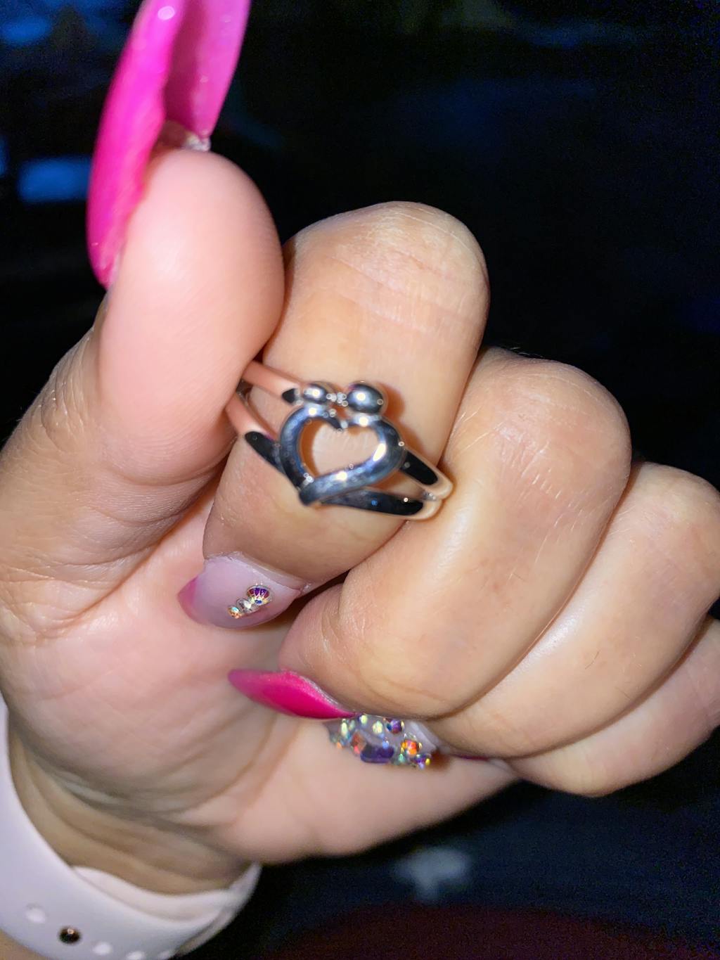 Sterling Silver Mother and Child Heart Ring