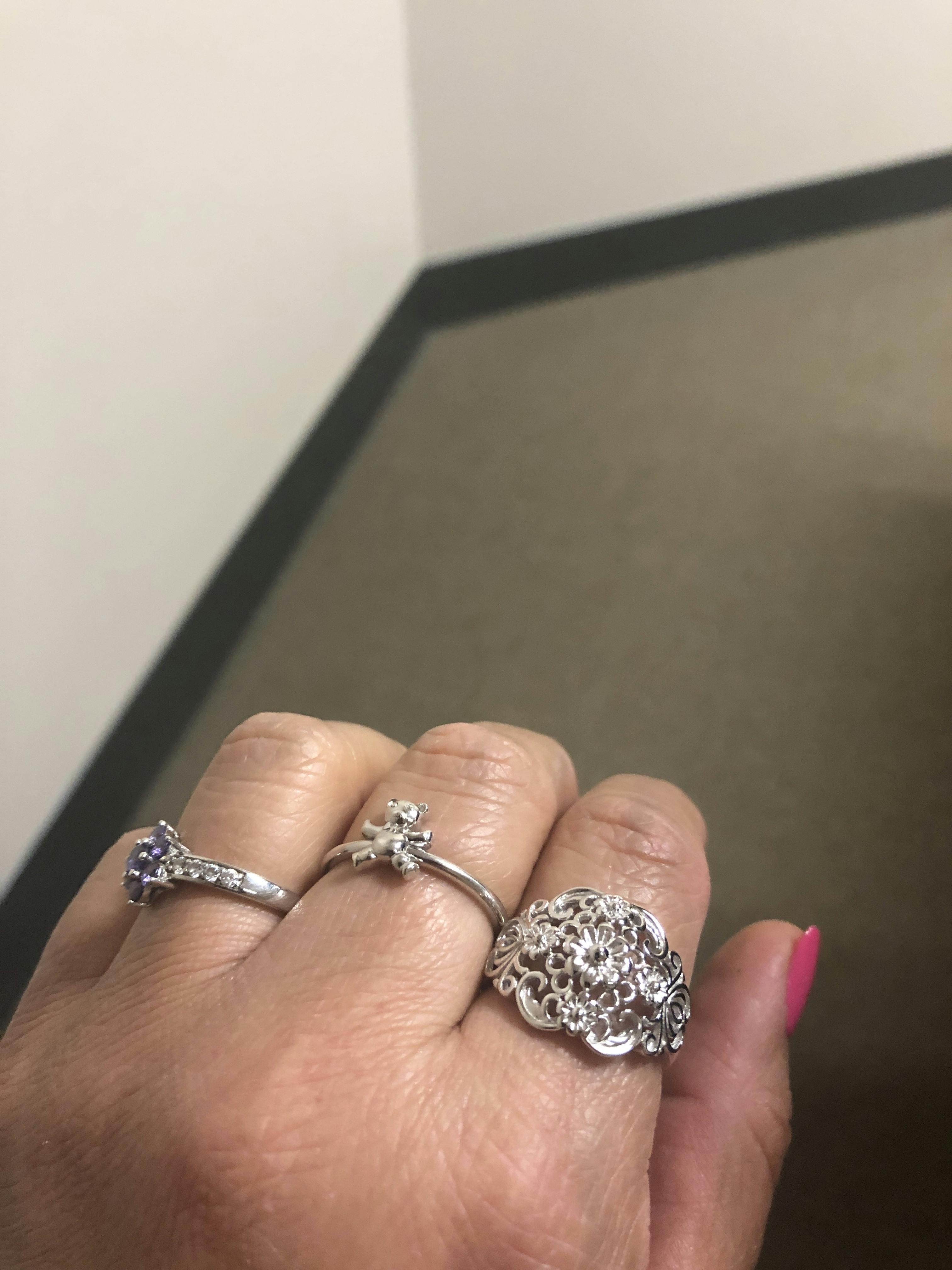 Sterling Silver Intricate Flowers Ring for Sale