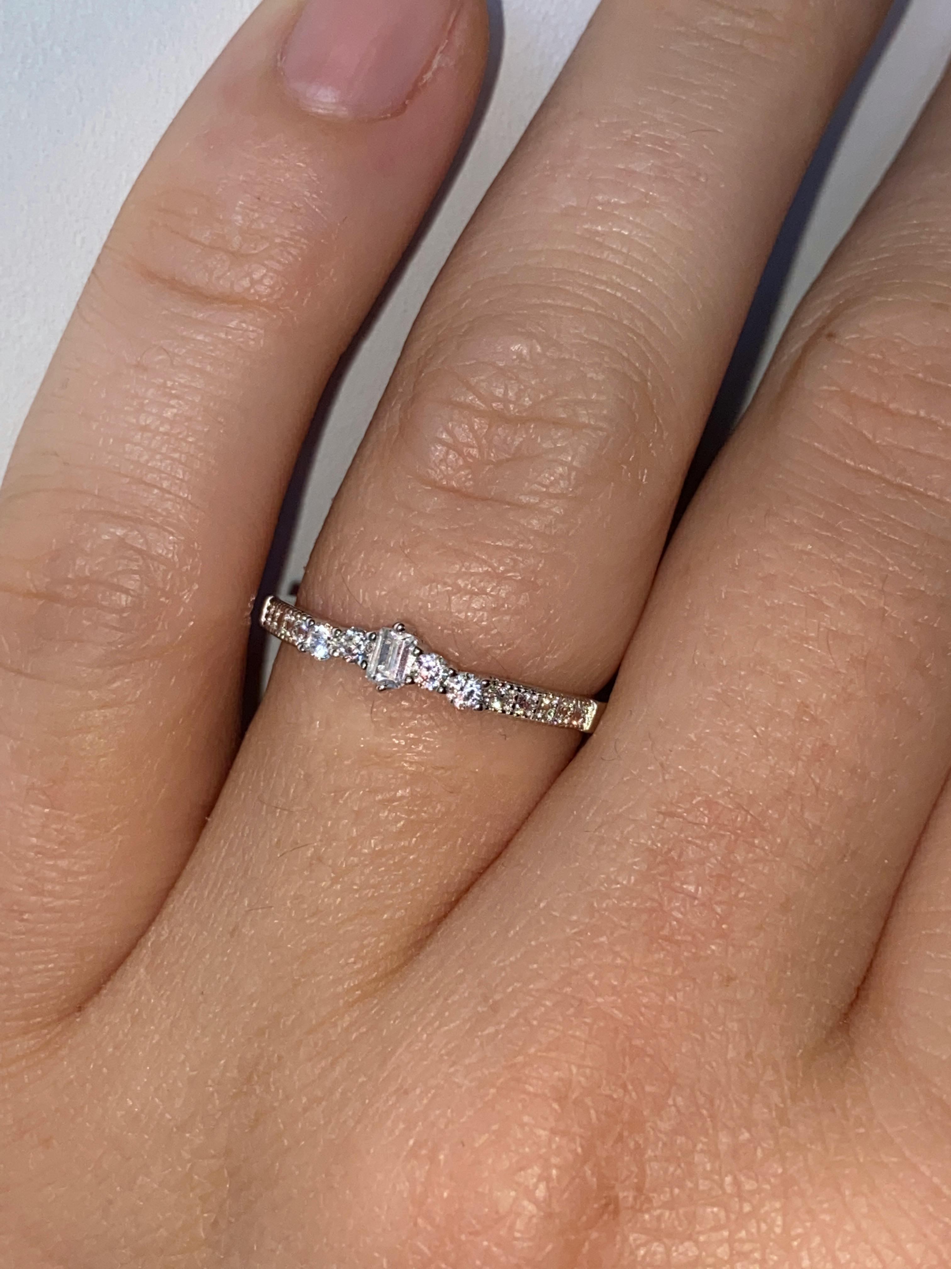 Sterling Silver 1 Ct Emerald Cut CZ Ring – April Birthstone Style, Handmade In USA