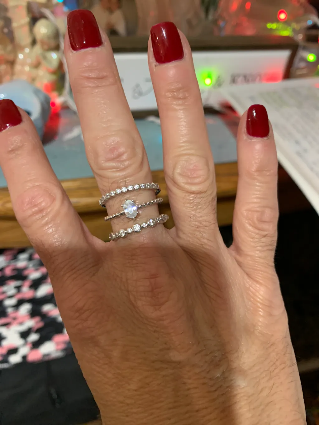 925 Sterling Silver Black & Clear Double Circle CZ Ring