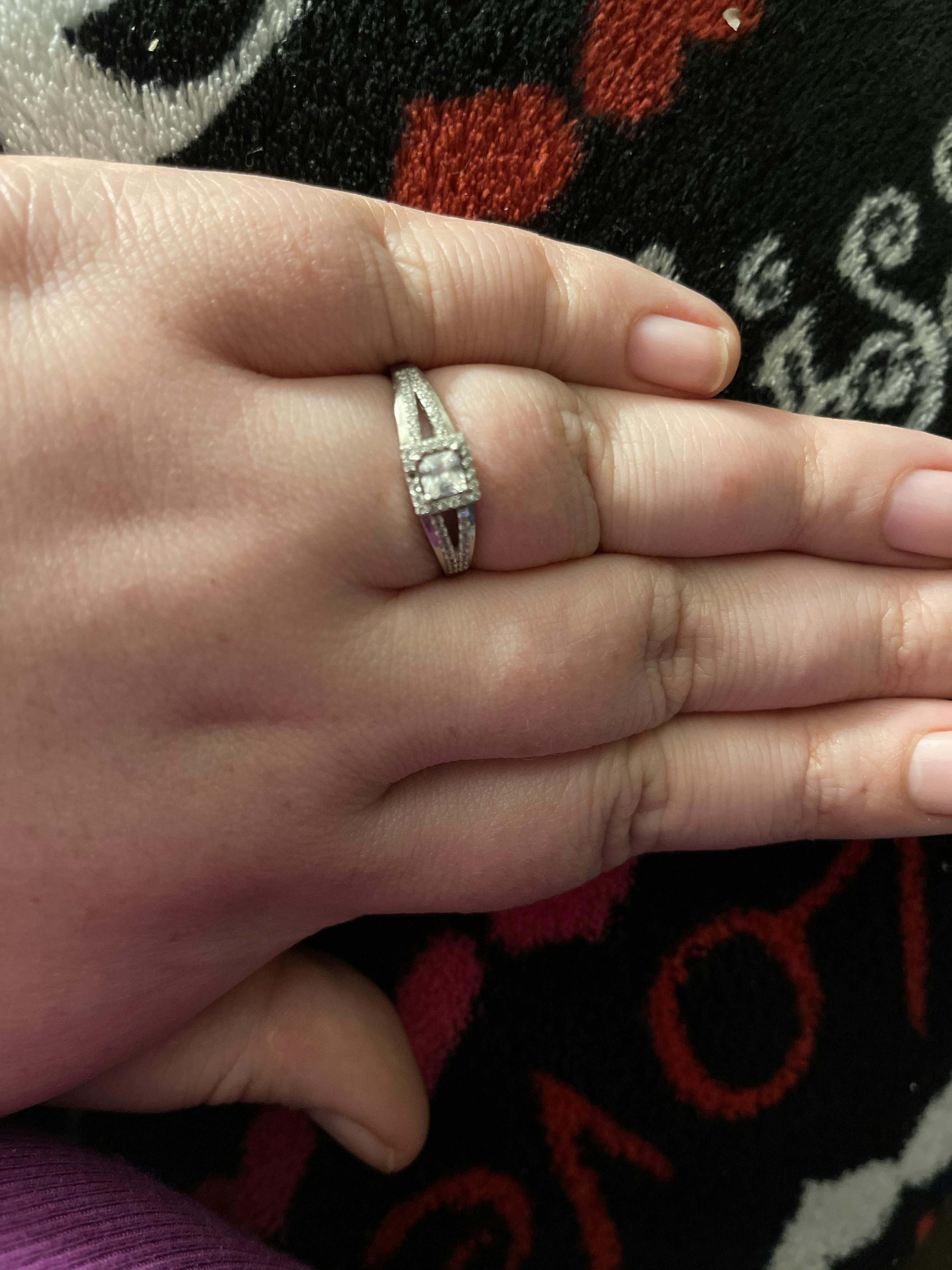 Sterling Silver Square Clear CZ Ring