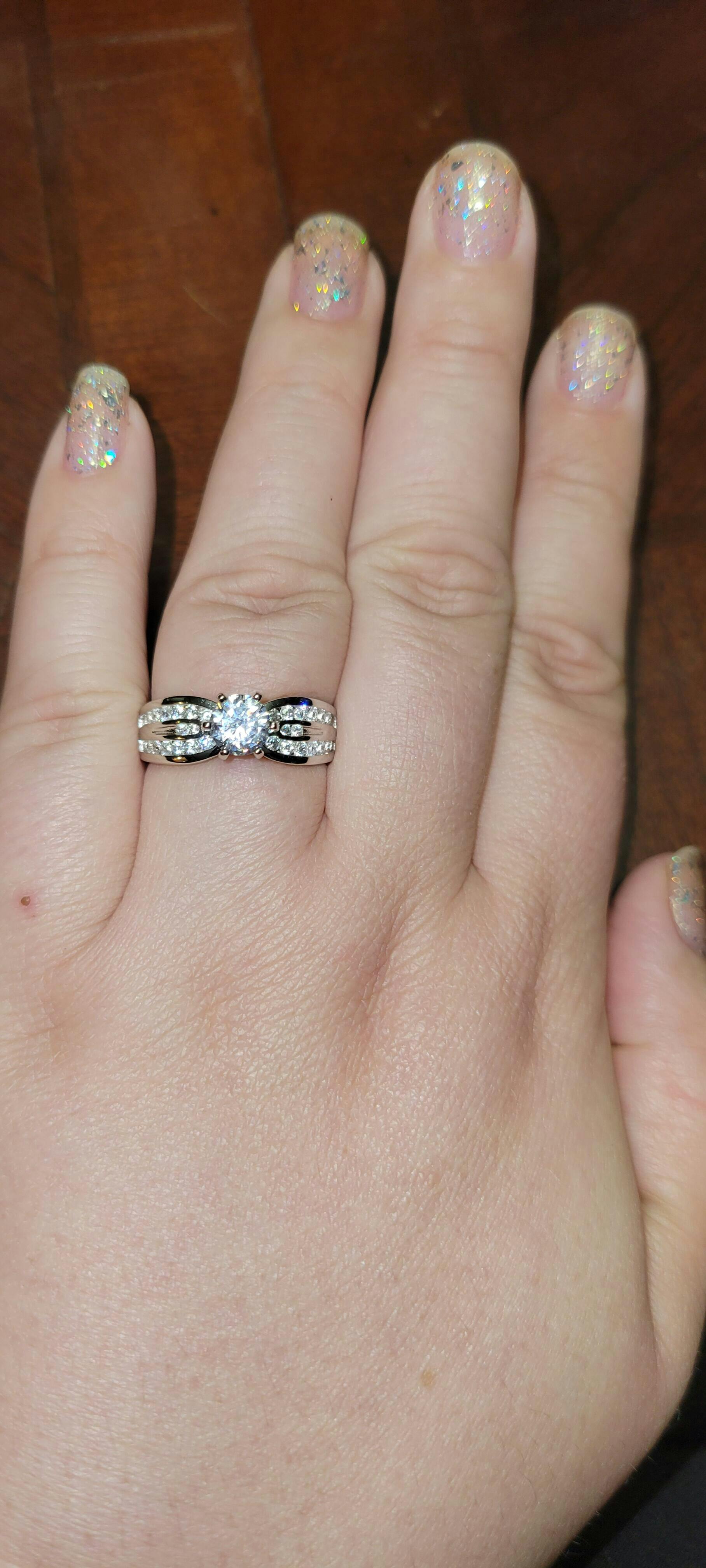 Sterling Silver 2-piece Engagement Set CZ Ring