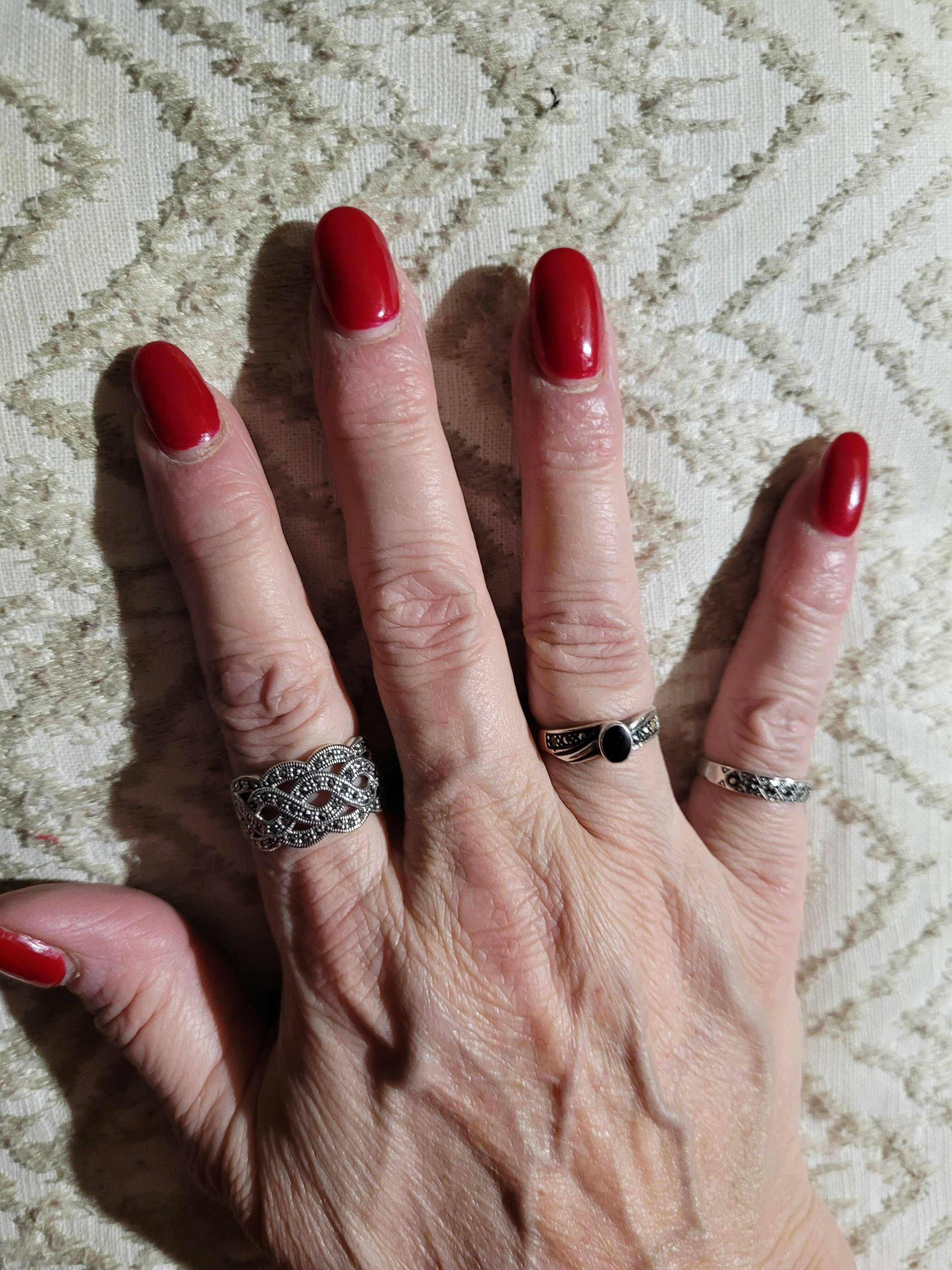 Sterling Silver Swirl Marcasite Ring