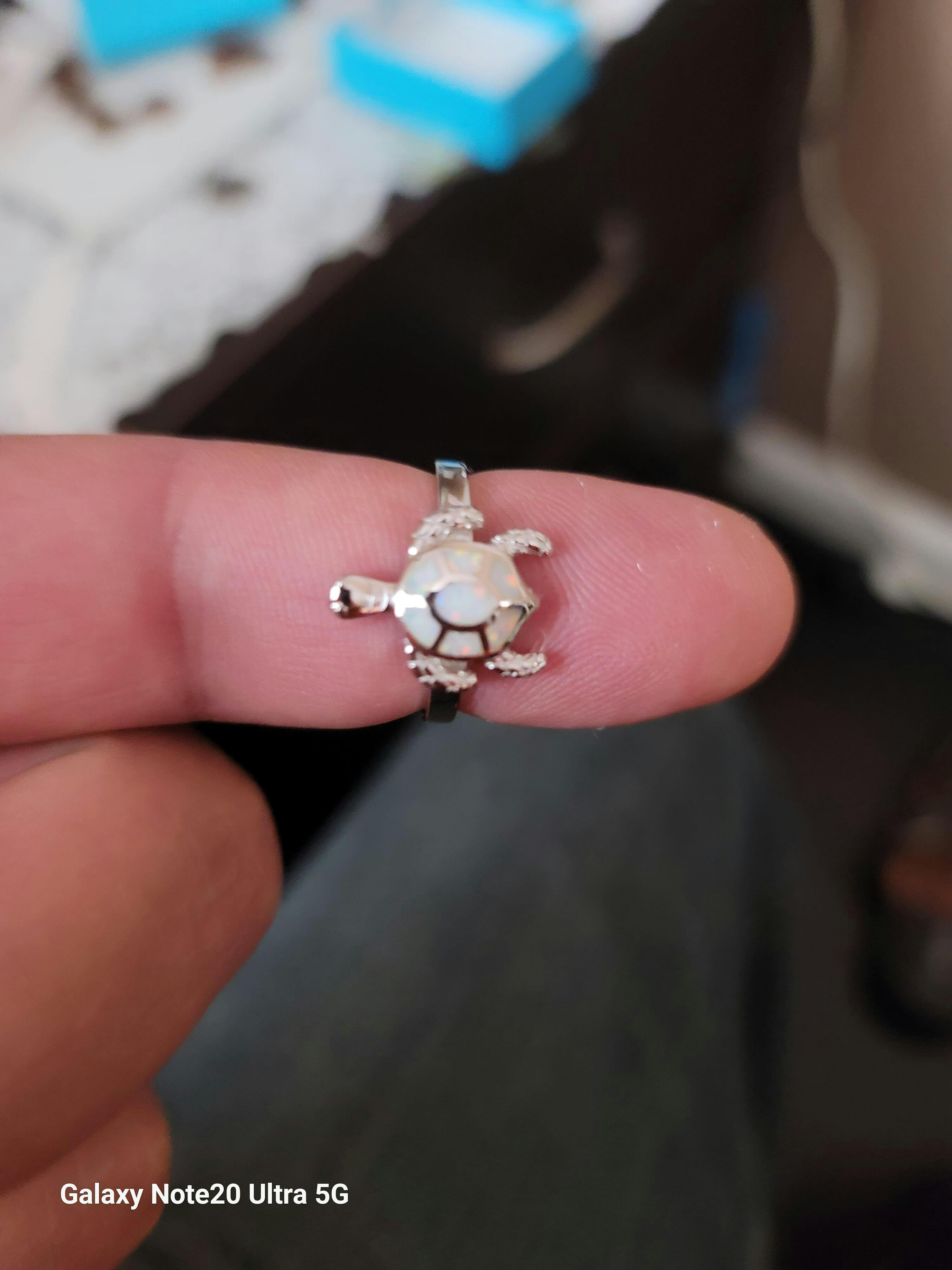 【raumi様】luijewelry opal ring k14 9号 Sterling Silver Turtle White Lab Opal Ring