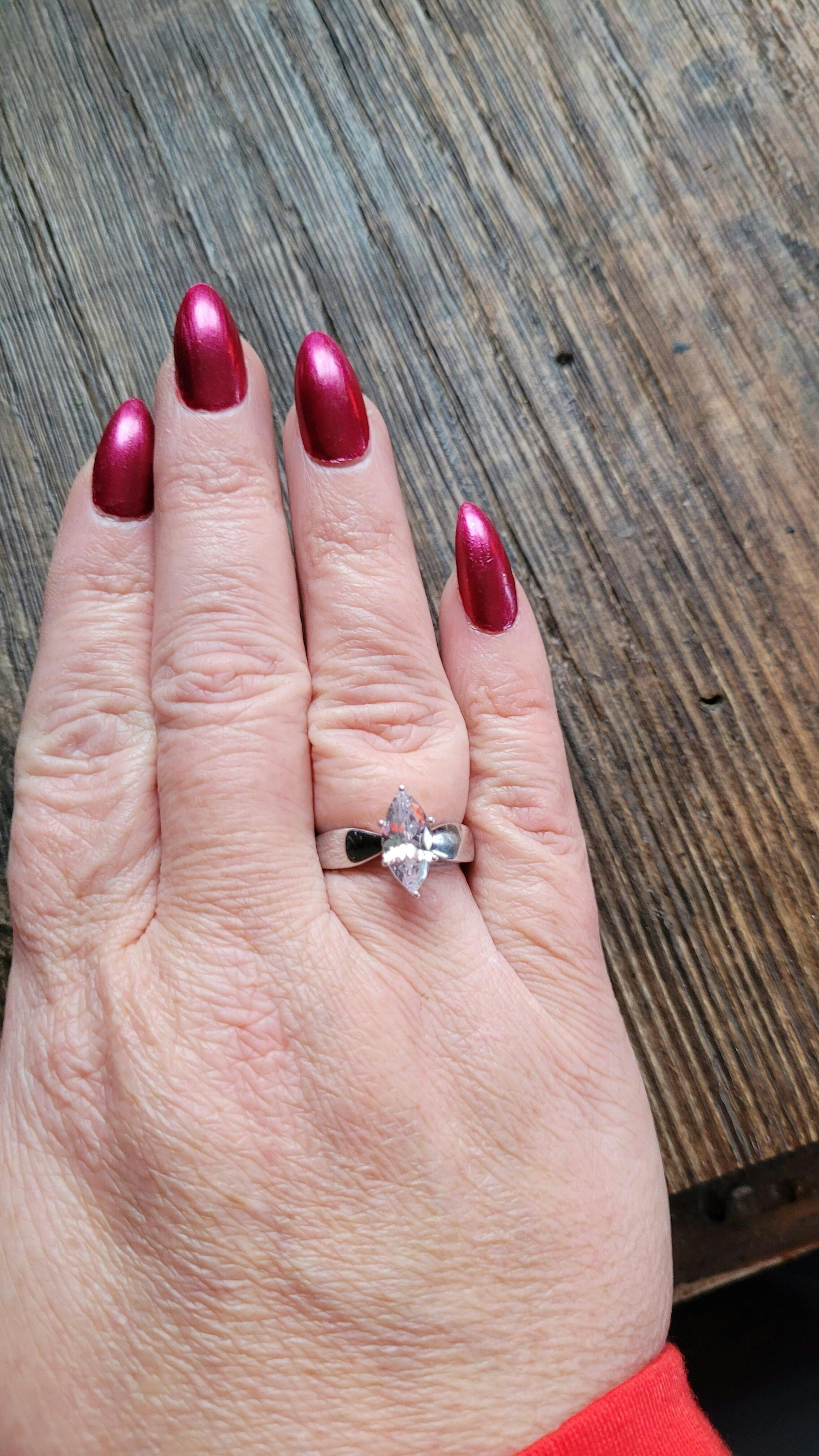 Marquise CZ Thumb Ring – .925 Sterling Silver Elegant Band – Sizes 5 To 10
