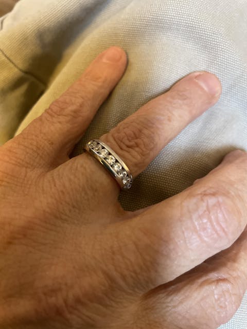 Sterling Silver Men's Wedding Band CZ Rings