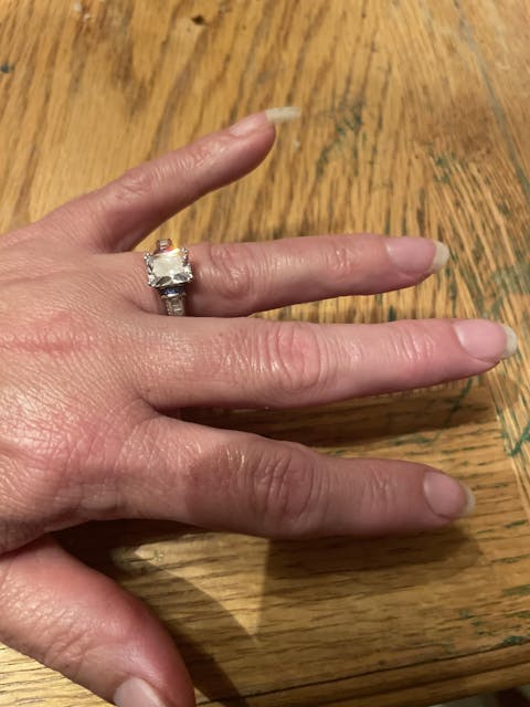 Sterling Silver Emerald-Cut Blue CZ Ring