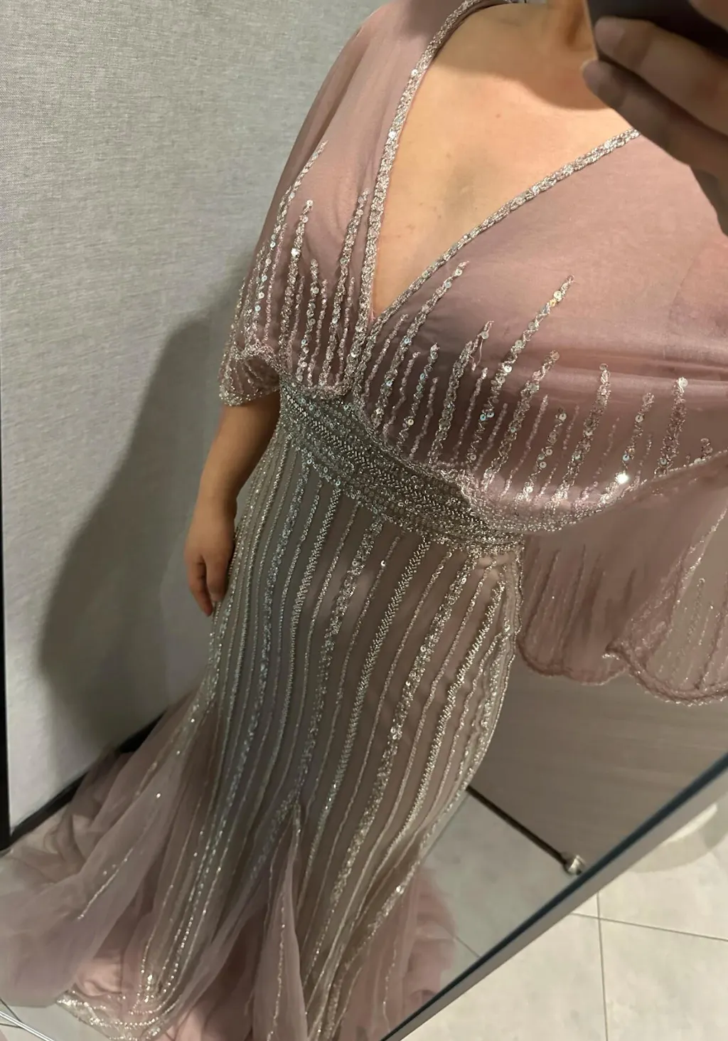 Luxury Pink Saudi Arabic Crystal Beaded Mermaid Evening Dress with Cape Sleeves LA73137